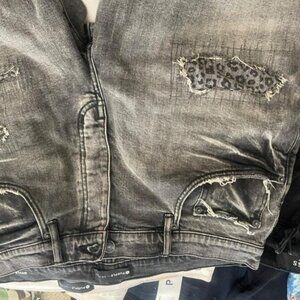 Grey jean Bermuda shorts